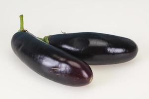 Ripe Eggplant isolated on white photo