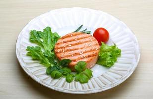 Salmon burger cutlet photo