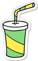 sticker cartoon doodle of fastfood drink vector