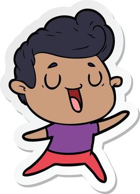 sticker of a happy cartoon man
