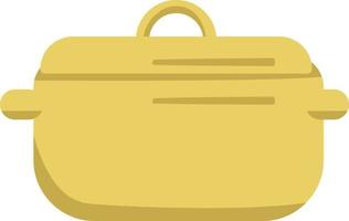 Yellow pan semi flat color vector object