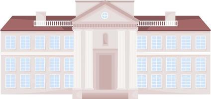 Classic municipal building semi flat color vector object