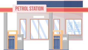 Petrol station semi flat color vector object