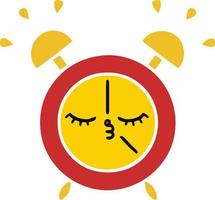 flat color retro cartoon alarm clock vector