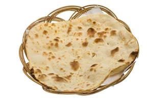 Plain Naan on white photo