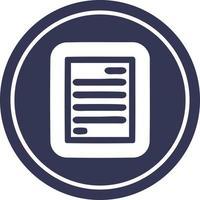 official document circular icon vector