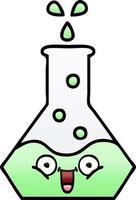 gradient shaded cartoon science beaker vector