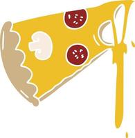 quirky hand drawn cartoon slice of pizza vector