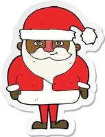 sticker of a cartoon happy santa claus vector