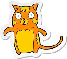 sticker of a cartoon cat vector