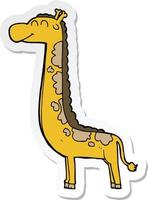 sticker of a cartoon giraffe vector