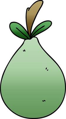 quirky gradient shaded cartoon pear