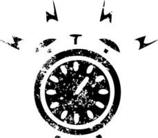 distressed symbol ringing alarm clock vector