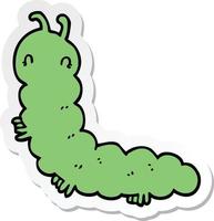 sticker of a cartoon caterpillar vector