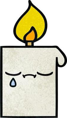 retro grunge texture cartoon lit candle
