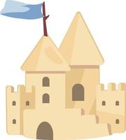 objeto vectorial de color semiplano de castillo de arena vector