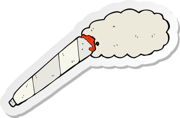sticker of a cartoon marijuana cigarette