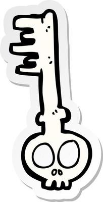 sticker of a cartoon spooky key