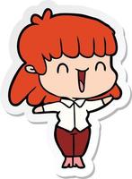 sticker of a cartoon woman vector