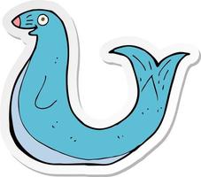 sticker of a cartoon happy seal vector