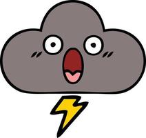 cute cartoon storm cloud vector