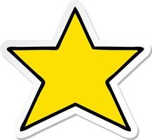 sticker of a cute cartoon gold star vector