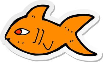 sticker of a cartoon fish vector