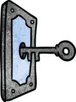 textured cartoon doodle of a door handle vector