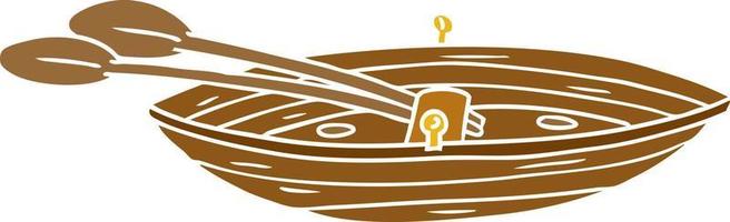 cartoon doodle of a wooden boat vector