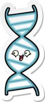 sticker of a cute cartoon DNA strand vector