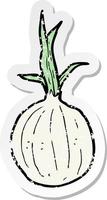 retro distressed sticker of a cartoon onion vector