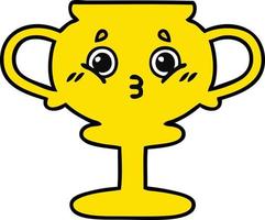 cute cartoon trophy vector