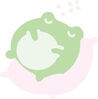 cute frog sleeping on a pillow vector