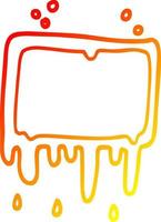 warm gradient line drawing cartoon dripping banner vector