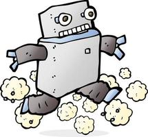 cartoon running robot vector