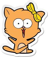 sticker of a cartoon cat vector