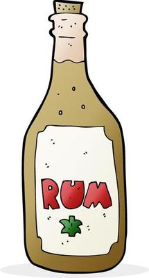 cartoon rum bottle