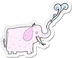 pegatina de un elefante feliz de dibujos animados vector