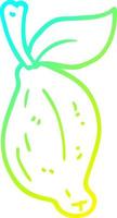 cold gradient line drawing cartoon lime fruit vector