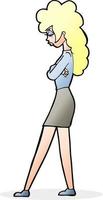 cartoon annoyed woman vector