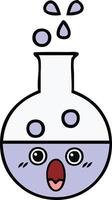 cute cartoon test tube vector