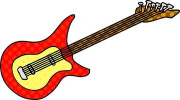 cartoon doodle of a guitar vector