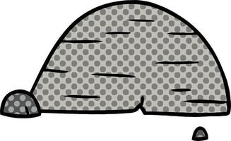 cartoon doodle of grey stone boulder vector