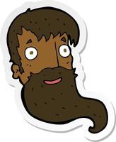 sticker of a cartoon bearded man vector