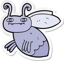 sticker of a cartoon bug vector