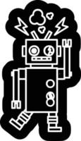 malfunctioning robot icon vector