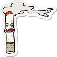 pegatina de un personaje de dibujos animados de cigarrillos vector