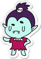 sticker cartoon kawaii of cute vampire girl vector