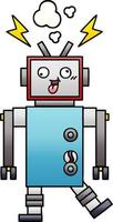 gradient shaded cartoon crazy broken robot vector