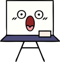 cute cartoon white board vector